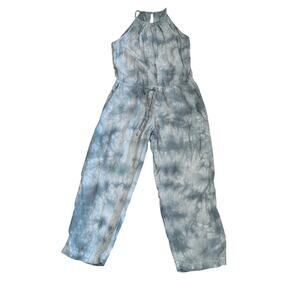 Anthropologie Cloth & Stone XS Blue Tie dye Vegan Tencel Jumpsuit Sleeveless